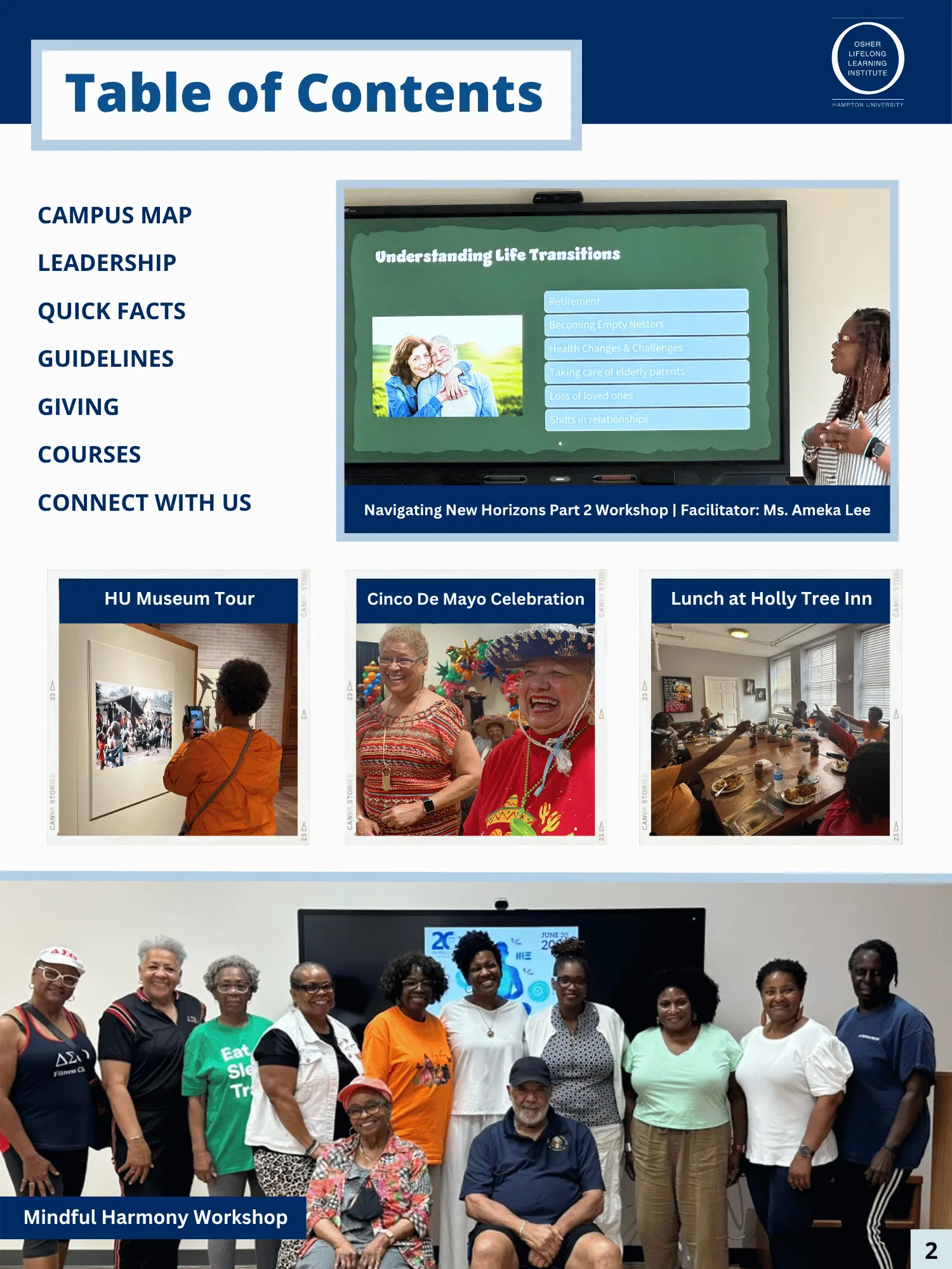 OLLI Course Catalog page $2
